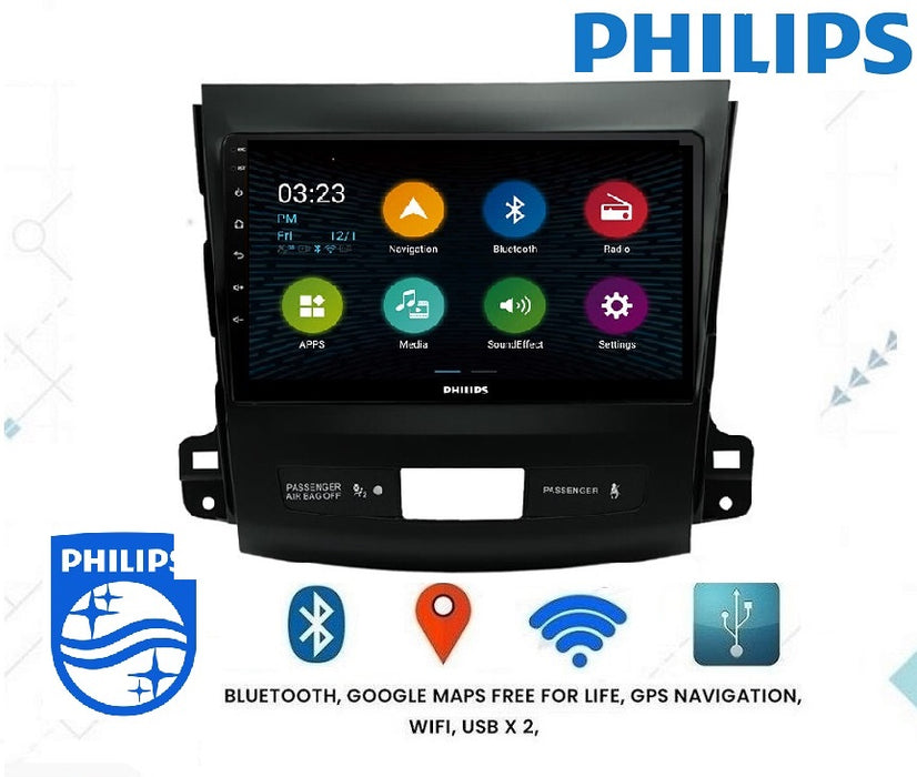 PHILIPS - OUTLANDER 2006 - 2012 OEM 9 Inch  GPS NAV ANDROID STEREO - BLUETOOTH - Camera in
