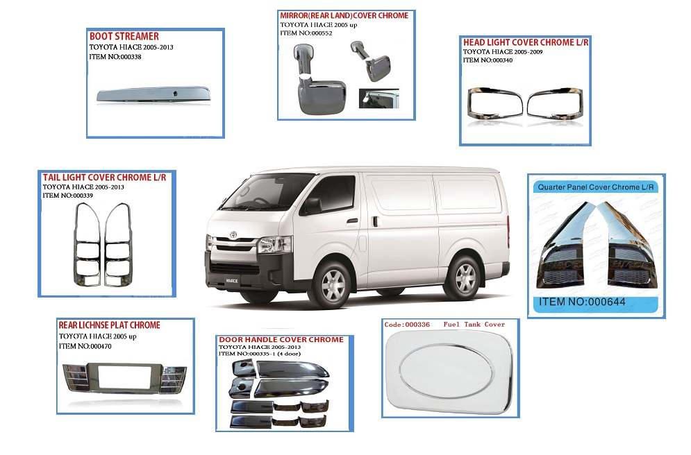 CHROME YOUR HIACE - - COMPLETE CHROME COVER FOR YOUR HIACE 2004 -- 2013
