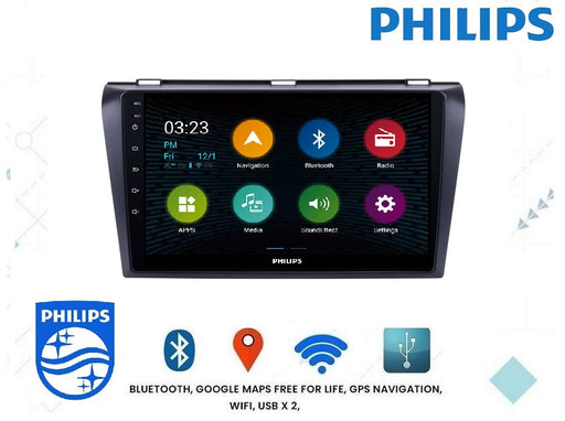 PHILIPS - Mazda 3 AXELA 04 - 08 OEM 9 Inch  GPS NAV ANDROID STEREO - BLUETOOTH - Camera in