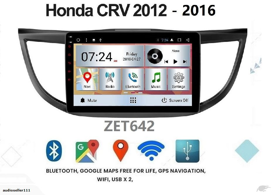 HONDA CRV CR-V 2012 - 2016 OEM LARGE SCREEN GPS NAV ANDROID STEREO - BLUETOOTH