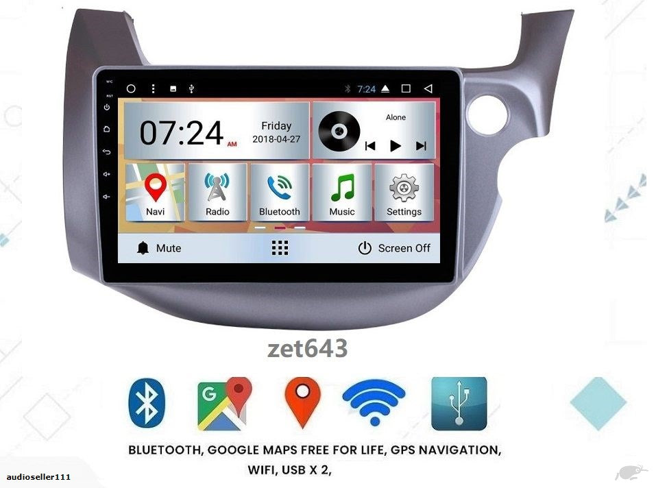 HONDA FIT JAZZ 2007-2013 OEM LARGE SCREEN GPS NAV ANDROID STEREO - BLUETOOTH