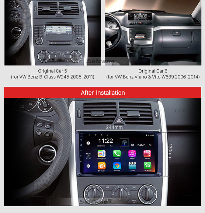 PHILIPS 2000-2015 VW Volkswagen Crafter Mercedes Benz Viano / Vito /B Class W245 /Sprinter /A Class W169 OEM 9 Inch  GPS NAV ANDROID STEREO - BLUETOOTH - Camera in