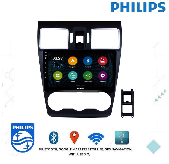 PHILIPS  SUBARU XR Forester Impreza 14-17  OEM 9 Inch  GPS NAV ANDROID STEREO - BLUETOOTH - Camera in