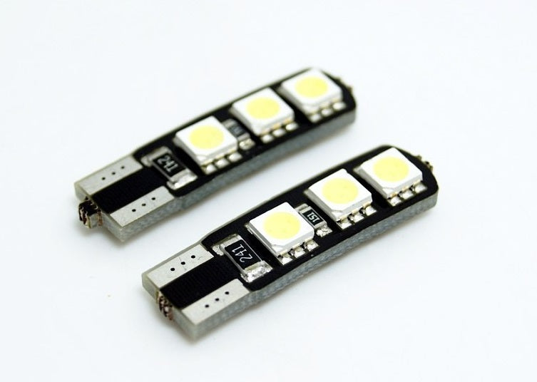 2pcs T10 6 led canbus  Wedge LED - SUPER COOL White