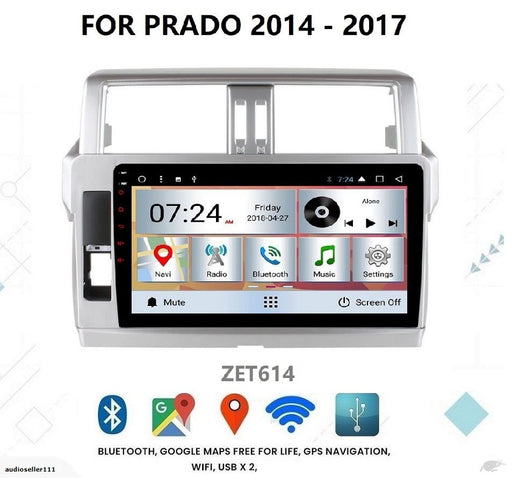 TOYOTA PRADO 120 2014 - 2017 OEM LARGE SCREEN GPS NAV ANDROID STEREO - BLUETOOTH