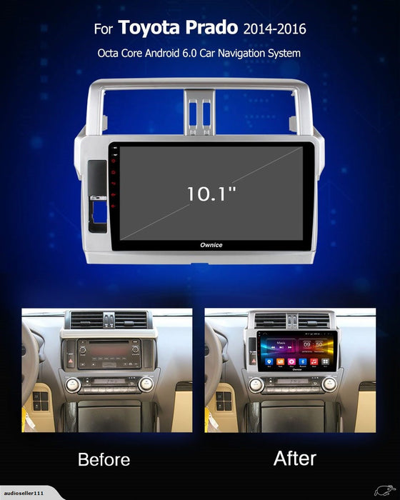Suit for  TOYOTA PRADO 120 2014 - 2017 OEM LARGE SCREEN GPS NAV ANDROID STEREO - BLUETOOTH