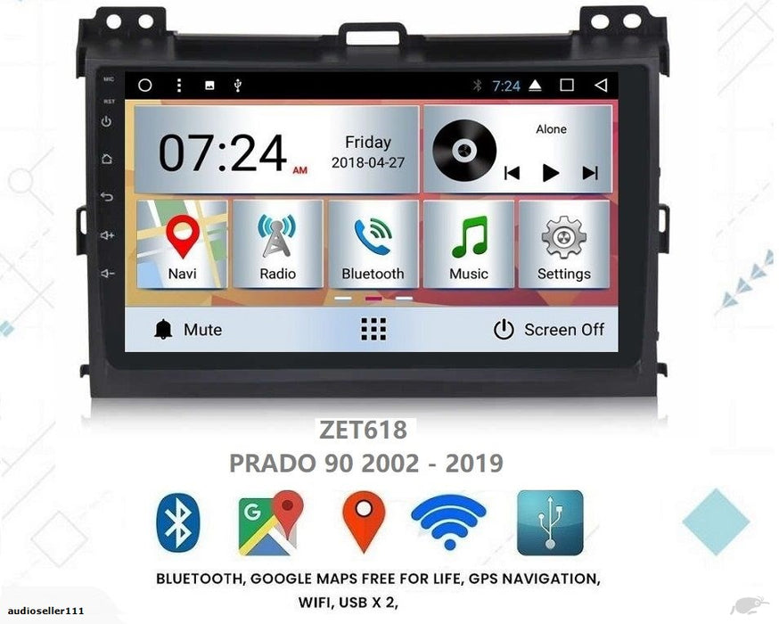 Suit for  TOYOTA PRADO 90 2002 -2009 OEM LARGE SCREEN GPS NAV ANDROID STEREO - BLUETOOTH