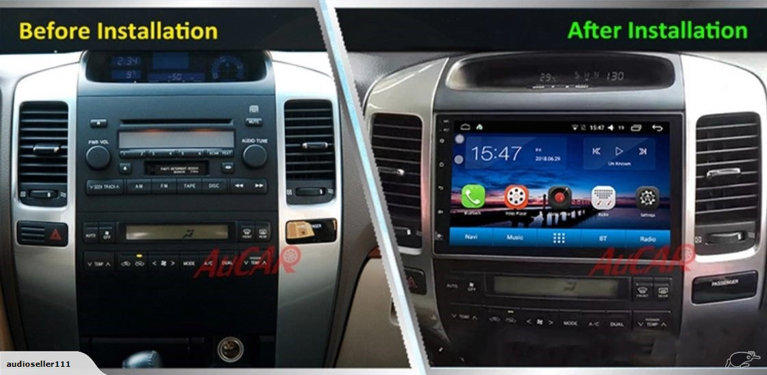 Suit for  TOYOTA PRADO 90 2002 -2009 OEM LARGE SCREEN GPS NAV ANDROID STEREO - BLUETOOTH